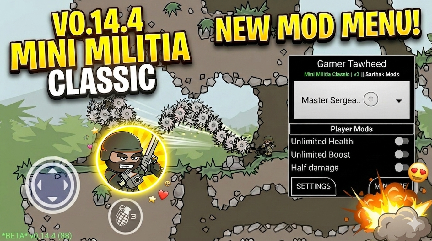 V4 Mini Militia Classic Mod Menu By Sarthak Mods 